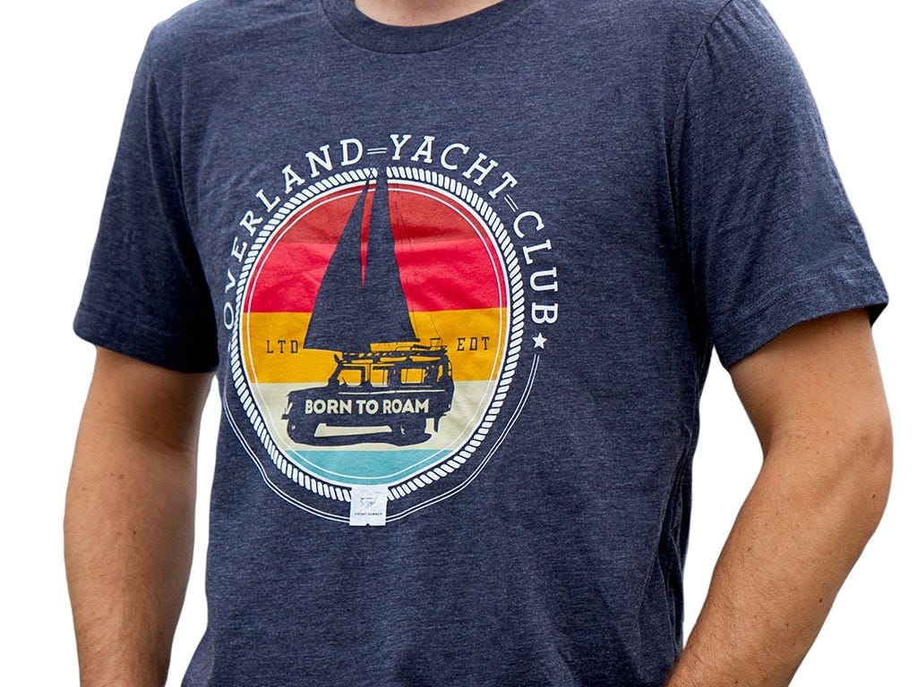 Overland Yacht Club T-Shirt / Dunkelblau meliert / Größe XL