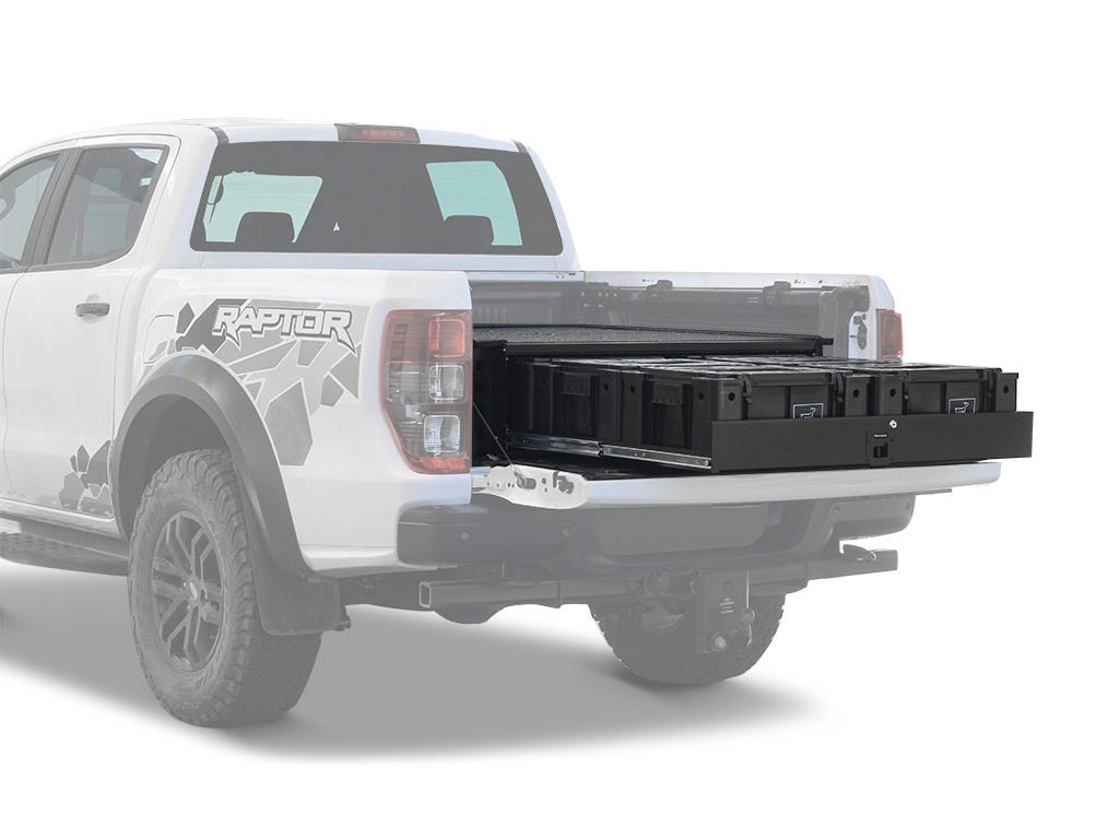 Ford Ranger Wildtrak / Raptor (2014 - 2022) mit Drop-In Ladeflächenverkleidung Wolf Pack Schubladensystem