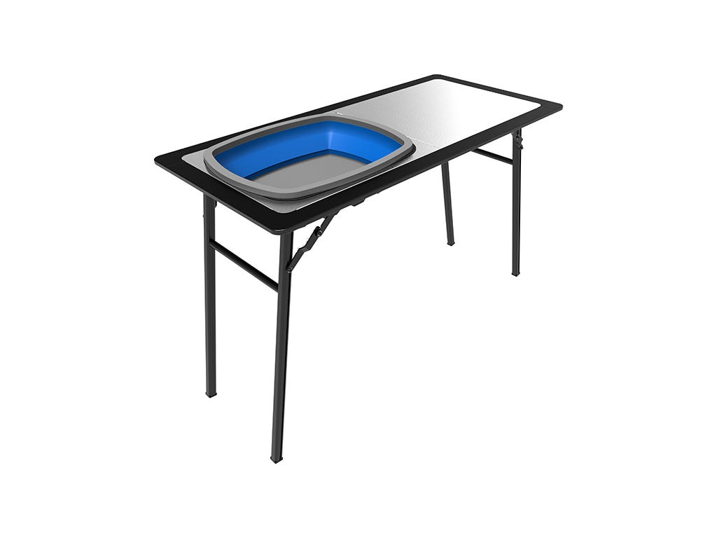 Pro Edelstahl Beistelltisch mit faltbarem Waschbecken